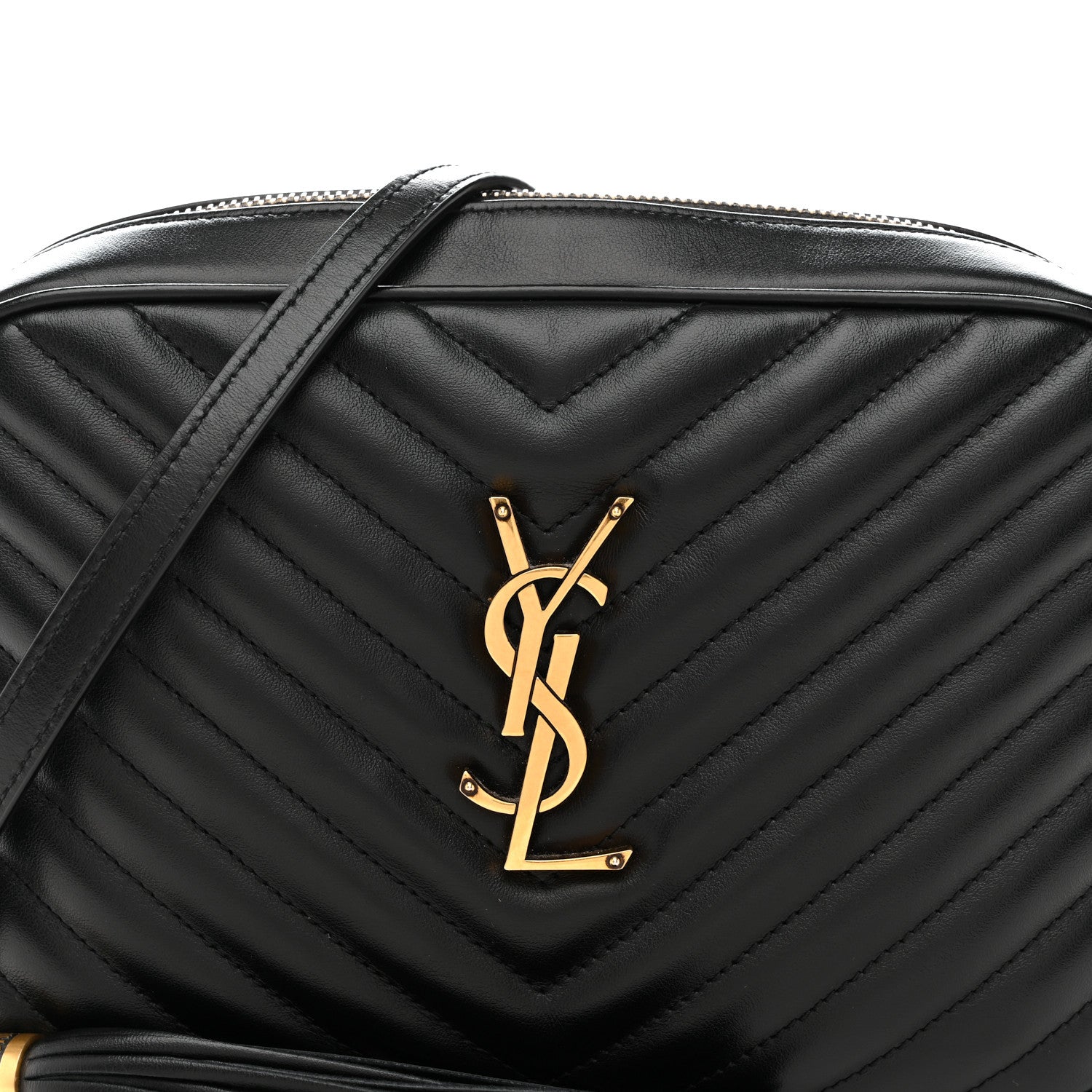 Saint Laurent Calfskin Matelasse Monogram Lou Camera Bag Black 8 of 12