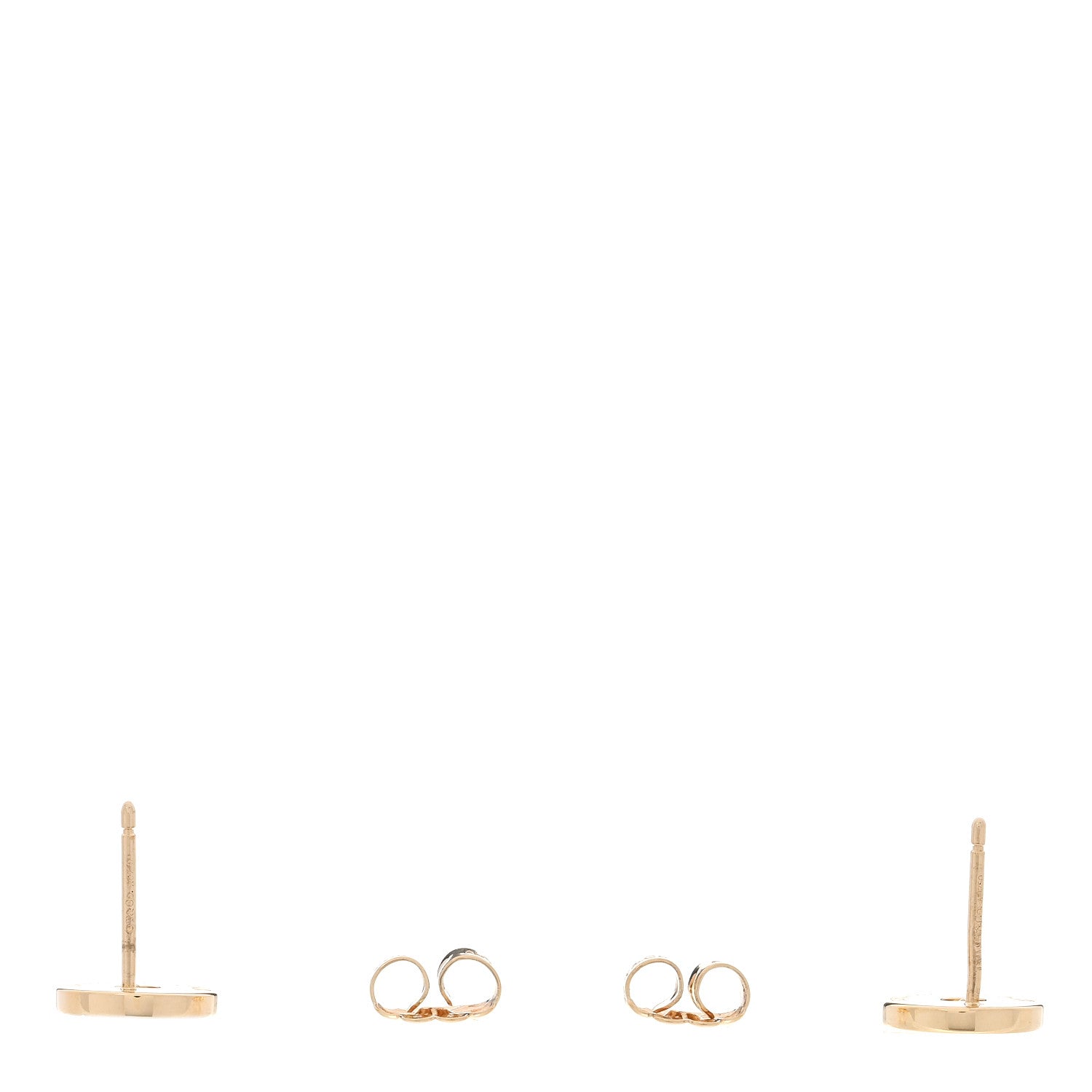 Tiffany 18K Yellow Gold Diamond 1837 Circle Earrings 3 of 4