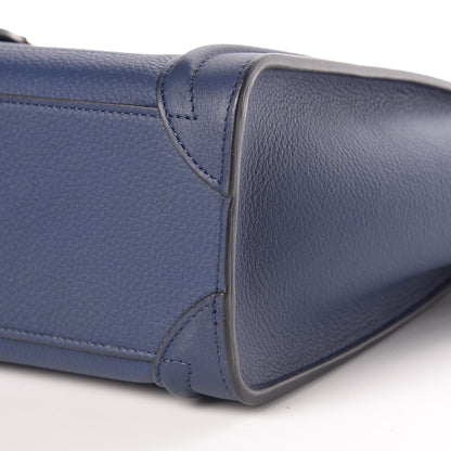 Celine Drummed Calfskin Nano Luggage Marine 12 of 13
