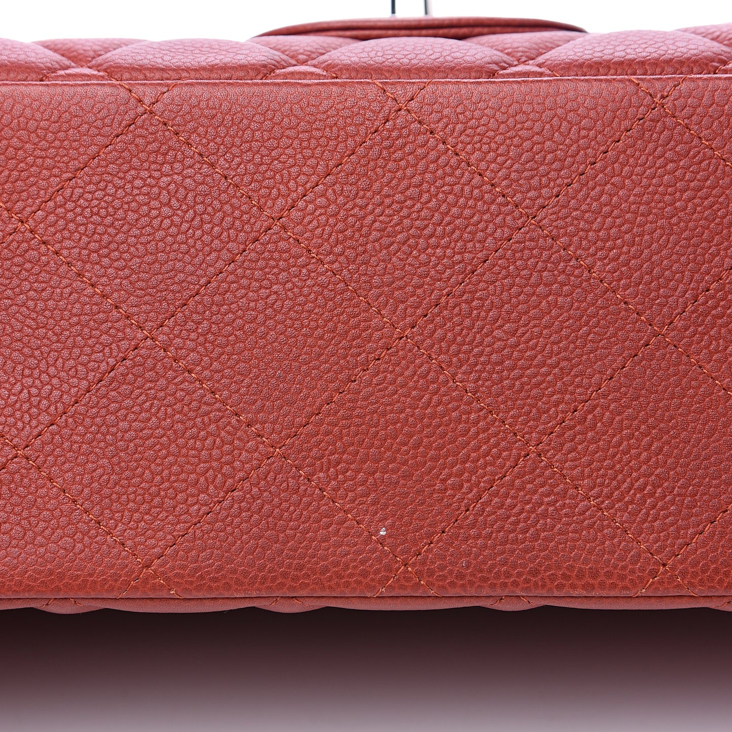 Caviar Quilted Maxi Double Flap Dark Orange