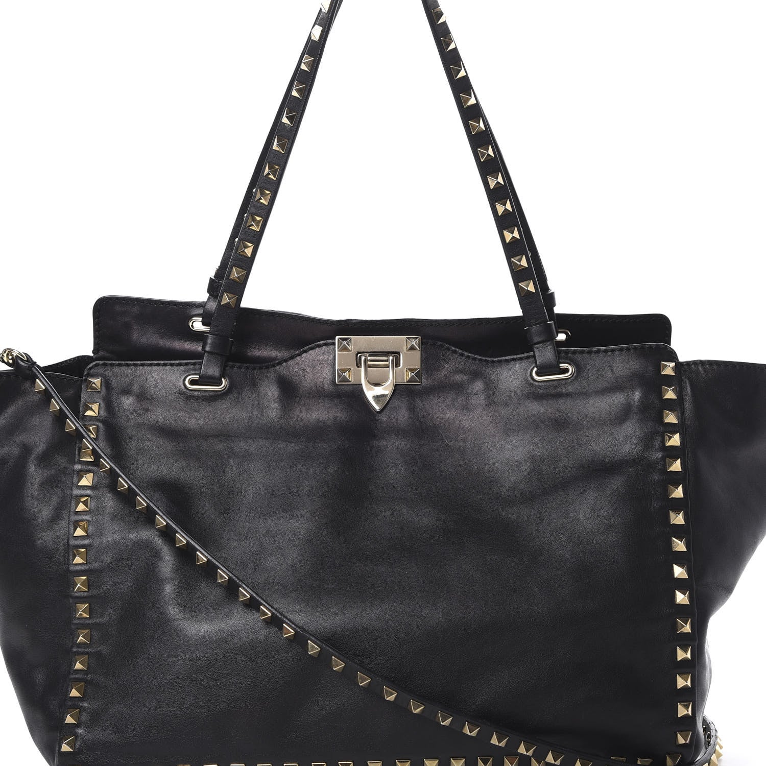 Valentino Garavani Vitello Medium Rockstud Tote Black 6 of 18
