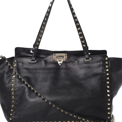 Valentino Garavani Vitello Medium Rockstud Tote Black 6 of 18