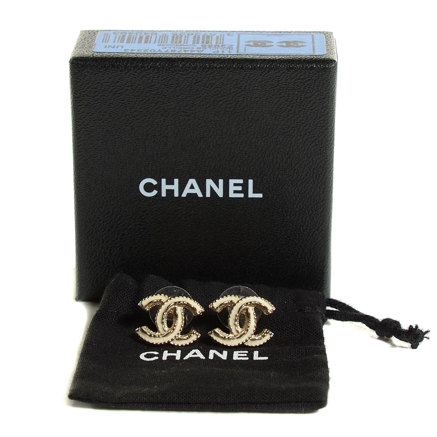 Enamel CC Earrings Gold