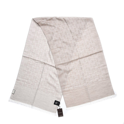 Gucci Wool Silk GG Monogram GGNat Scarf Sand 3 of 5