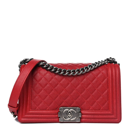 Chanel Caviar Quilted Medium Boy Flap Red 1 of 5
