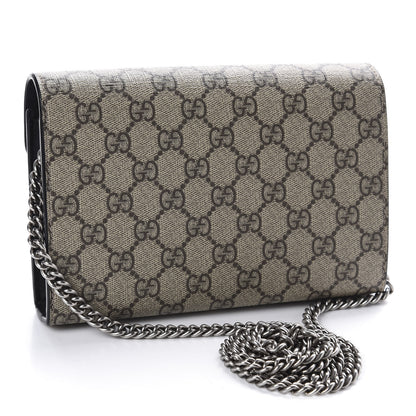 Gucci GG Supreme Monogram Mini Dionysus Chain Wallet Beige Black 3 of 11