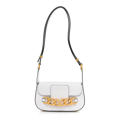 Valentino Garavani Calfskin Small Vlogo Chain Shoulder Bag Optic White 1 of 12