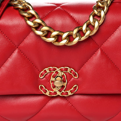 Chanel Lambskin Quilted Medium Chanel 19 Flap Red 8 of 12