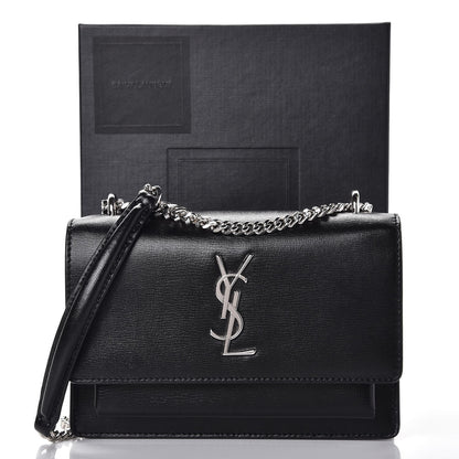 Saint Laurent Calfskin Monogram Sunset Chain Wallet Black 9 of 9
