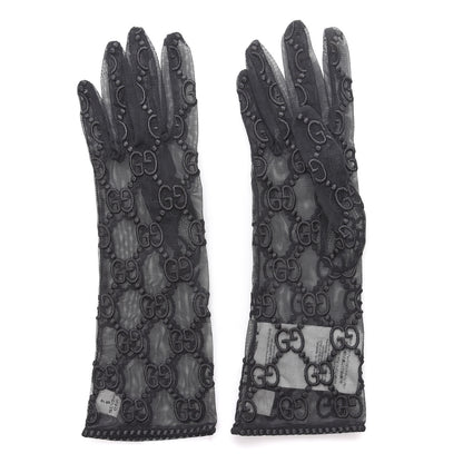 gucci handschuhe tüll Gucci GG Monogram Tule Sheer Gloves S Gray 599128 – FASHIONPHILE