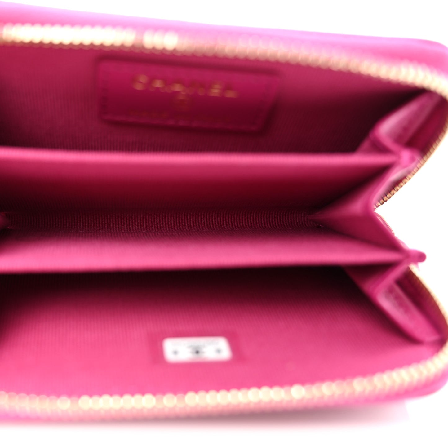 Caviar Quilted Zip Coin Purse Dark Pink