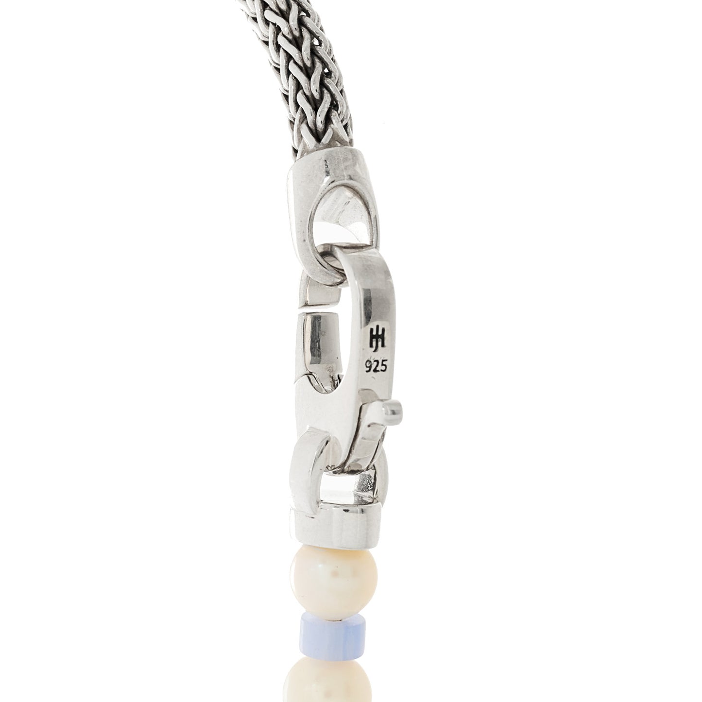 Sterling Silver Freshwater Cultured Pearl Blue Lace Agate Lapis Lazuli Wrap Bracelet