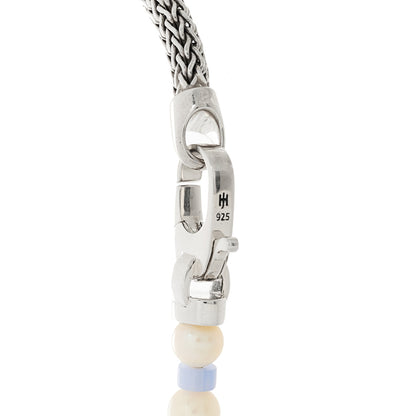 John Hardy Sterling Silver Freshwater Cultured Pearl Blue Lace Agate Lapis Lazuli Wrap Bracelet 3 of 3