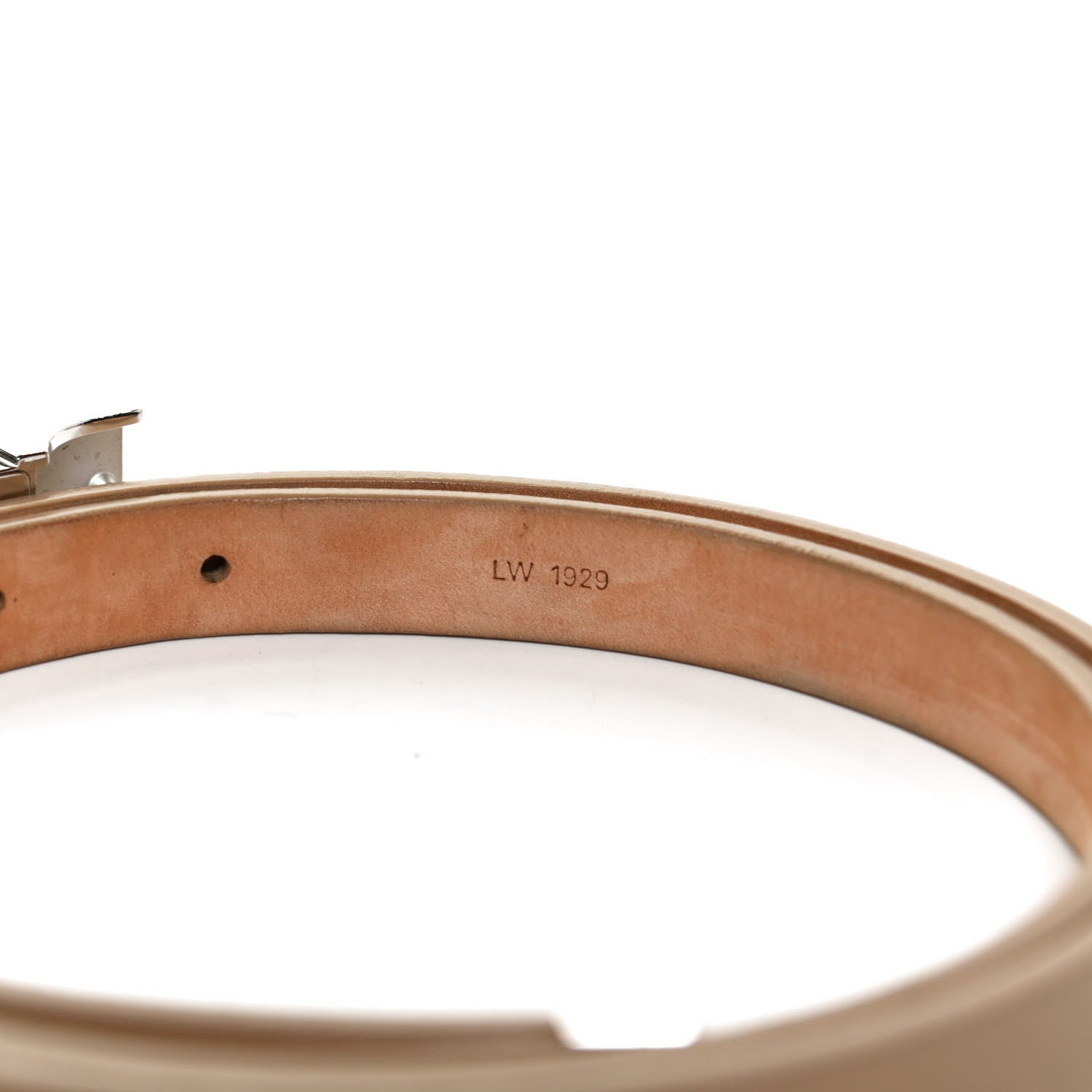 Louis Vuitton Ceinture Belt Gold Buckle 95 Nude 4 of 5