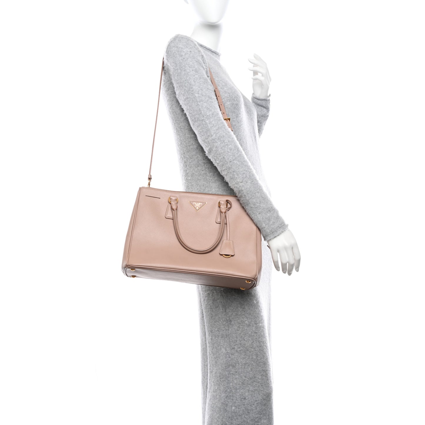 Saffiano Medium Galleria Double Zip Tote Cammeo