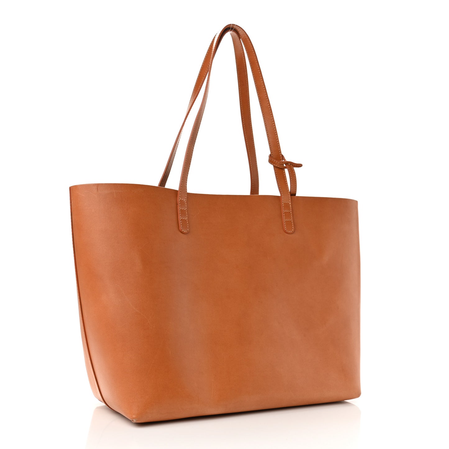 Vegetable Tanned Calfskin Large Shopping Bag Camello Blue