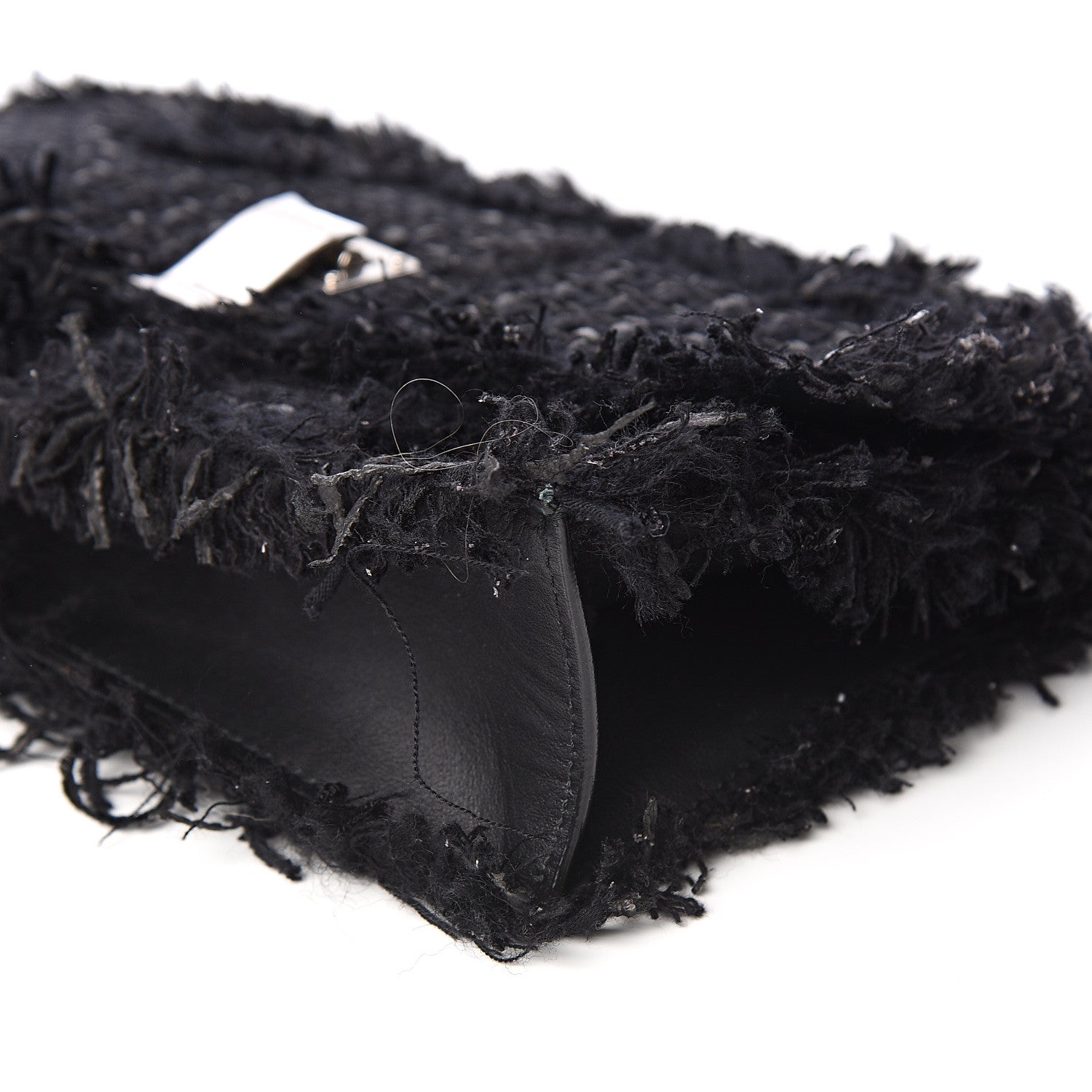 Proenza Schouler Tweed Frayed Small Lunch Clutch Black 7 of 7
