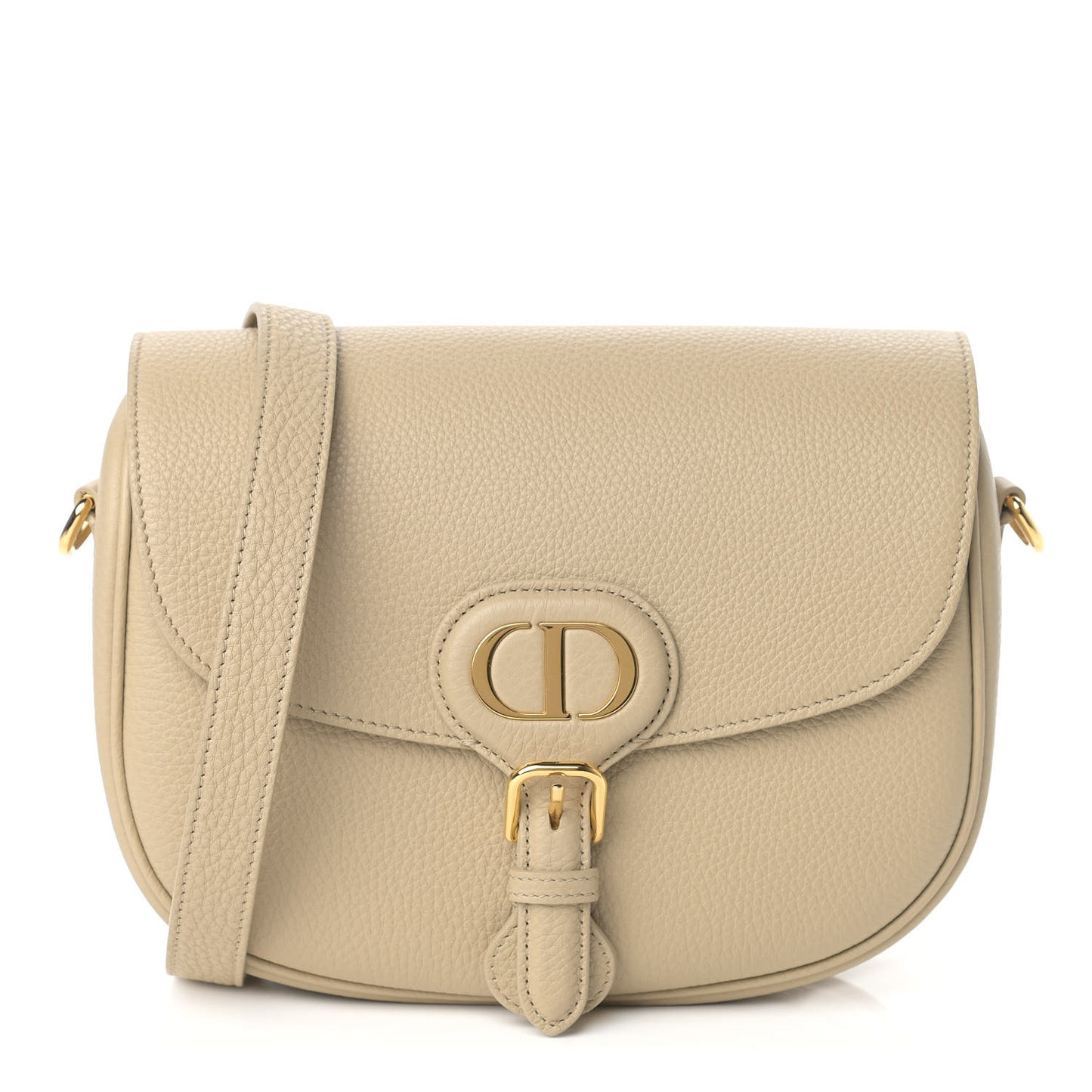 Grained Calfskin Medium Bobby Flap Beige