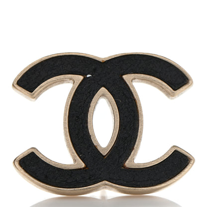 Chanel Lambskin CC Earrings Black Gold 6 of 6