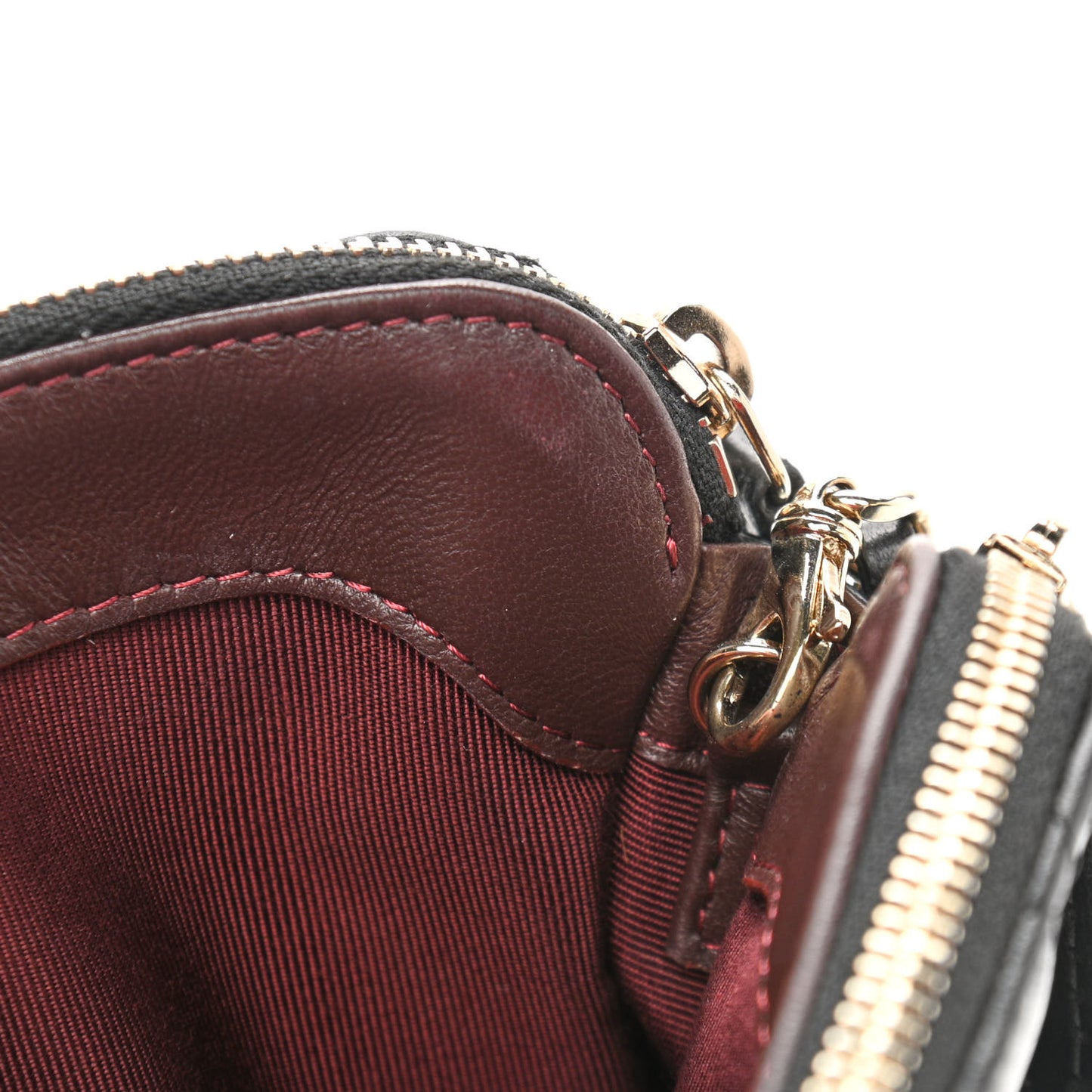 Lambskin Quilted Small Clutch With Chain Black