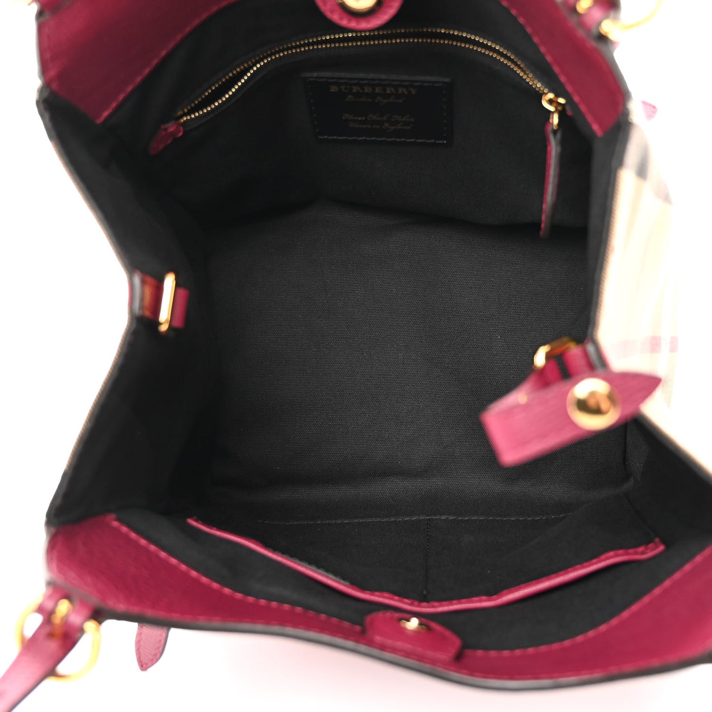 Grainy Calfskin House Check Small Canterbury Mahogany Red
