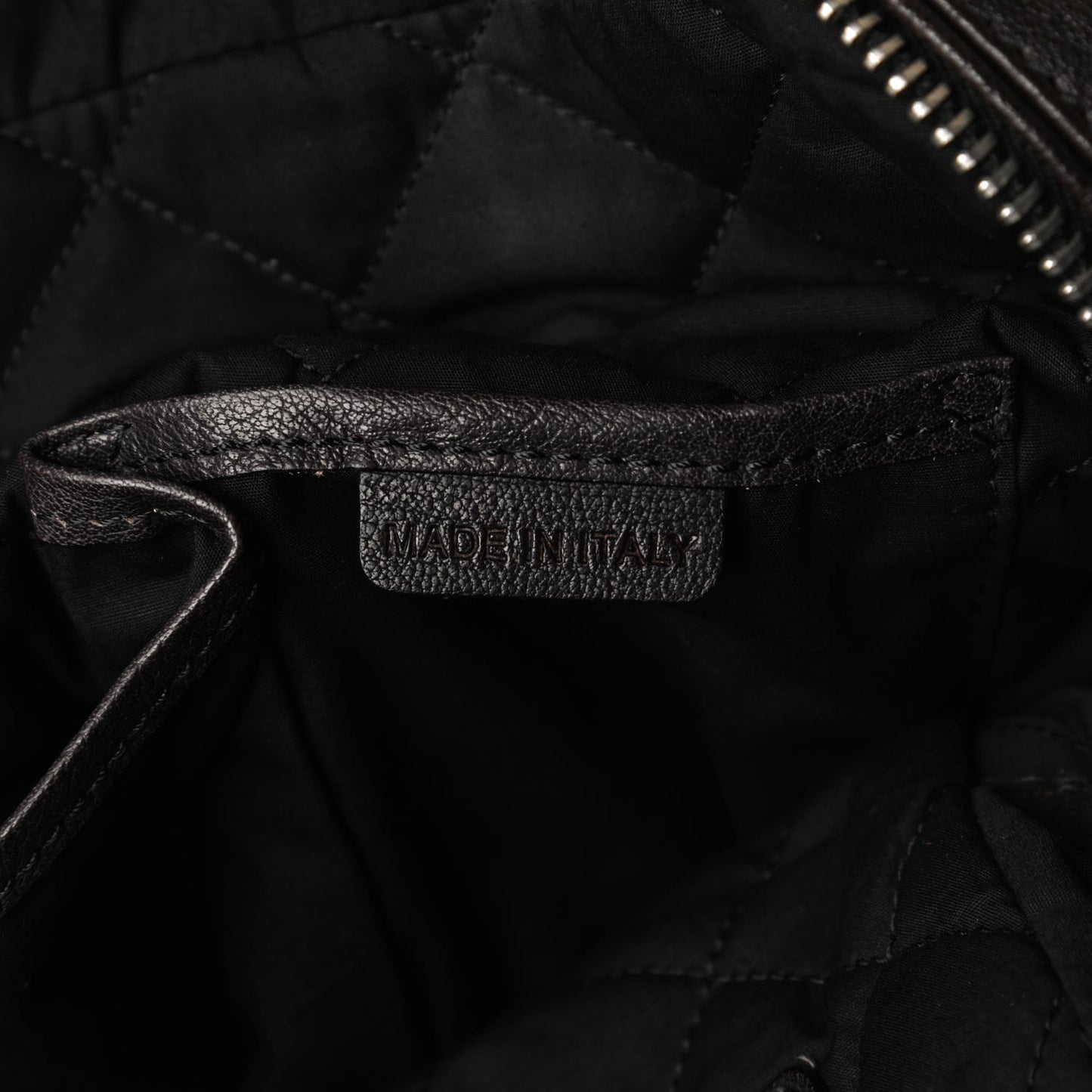 Grained Calfskin Crossbody Bag Black Brown