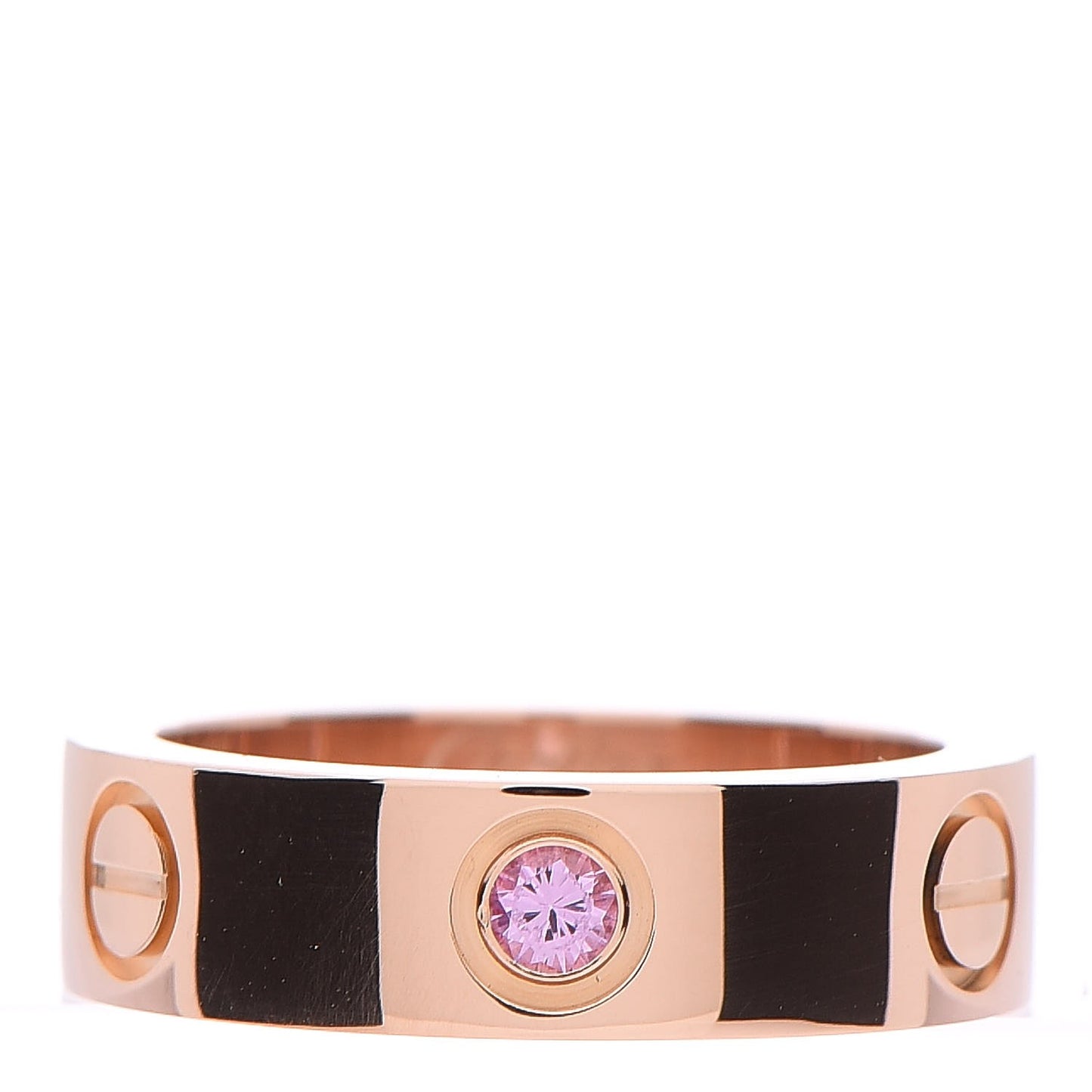 18K Pink Gold Pink Sapphire 5.5mm LOVE Ring 52 6