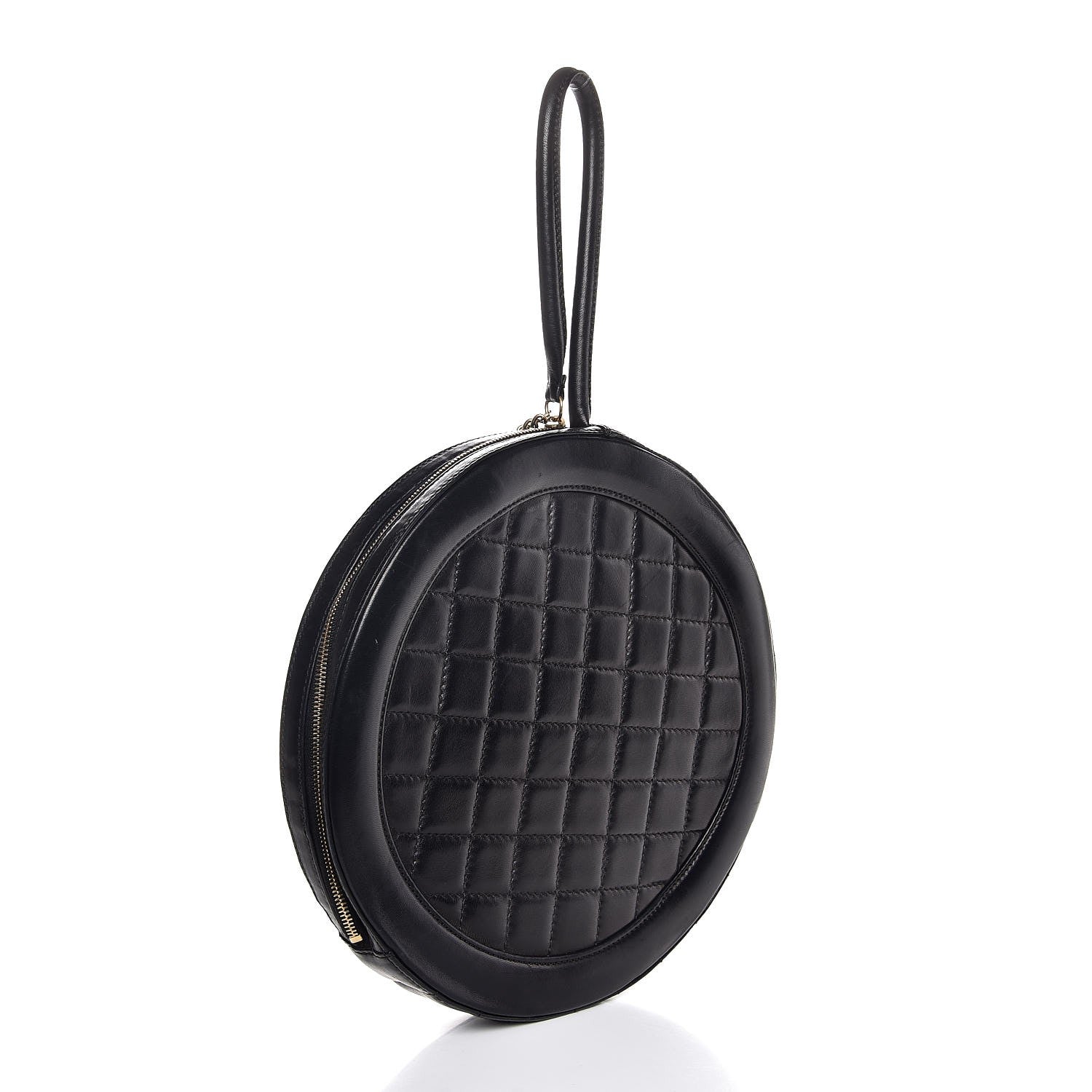 Chanel Lambskin Square Quilted Round Shoulder Bag Black 3 of 7