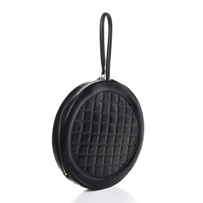 Chanel Lambskin Square Quilted Round Shoulder Bag Black 3 of 7