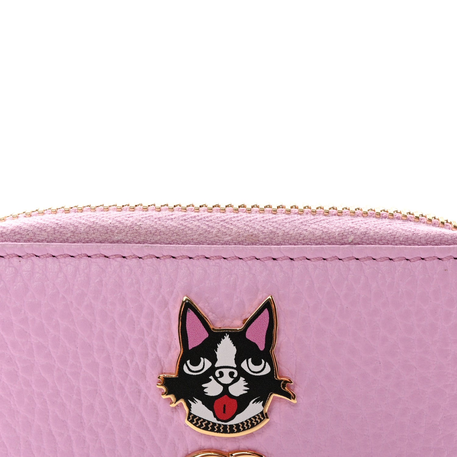 Gucci Dollar Calfskin Bosco Zip Around Key Case Malva 11 of 13