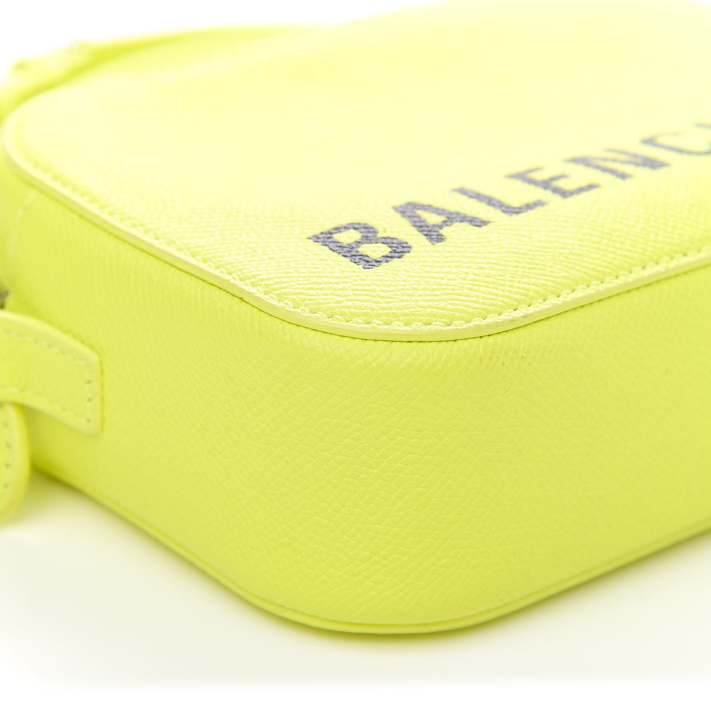 Signature Grained Calfskin Logo XS Ville Camera Bag Acid Green Black