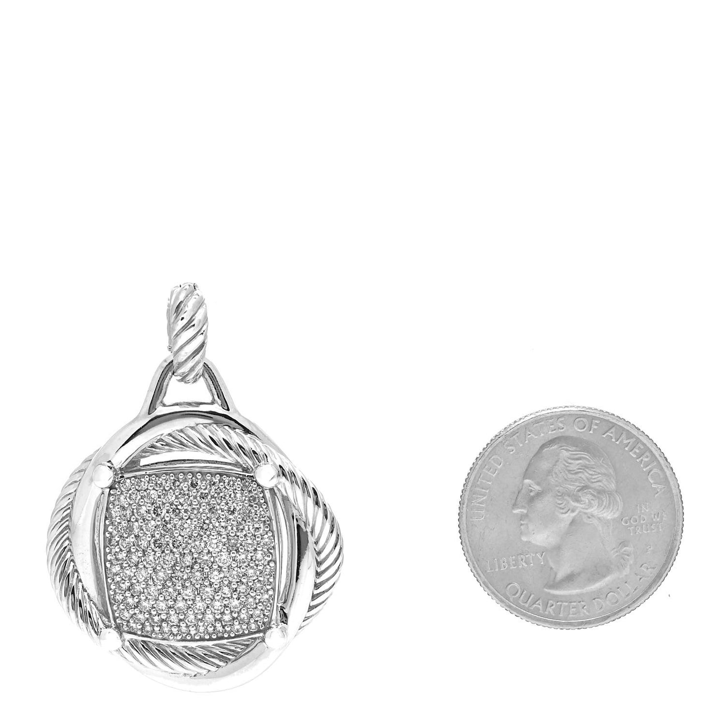 Sterling Silver Diamond 32mm Large Infinity Pendant