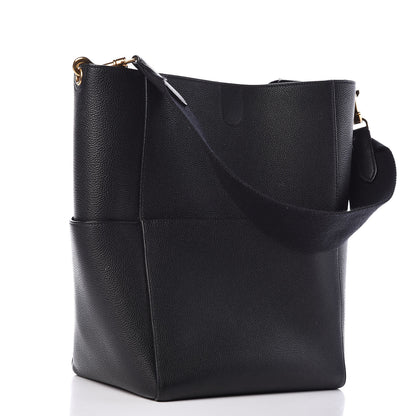 Celine Soft Grained Calfskin Sangle Bucket Bag Black 3 of 13