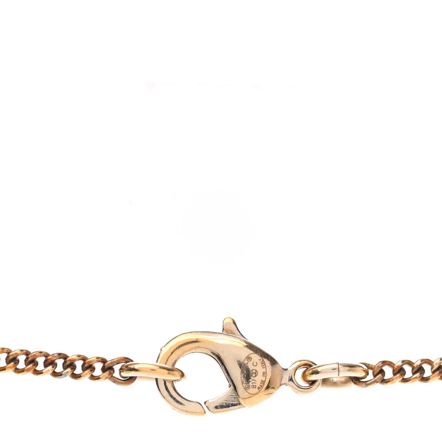 Chanel Baguette Crystal Quilted CC Pendant Necklace Gold 4 of 4