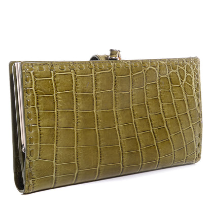 Bottega Veneta Crocodile Fume Continental Wallet 3 of 8