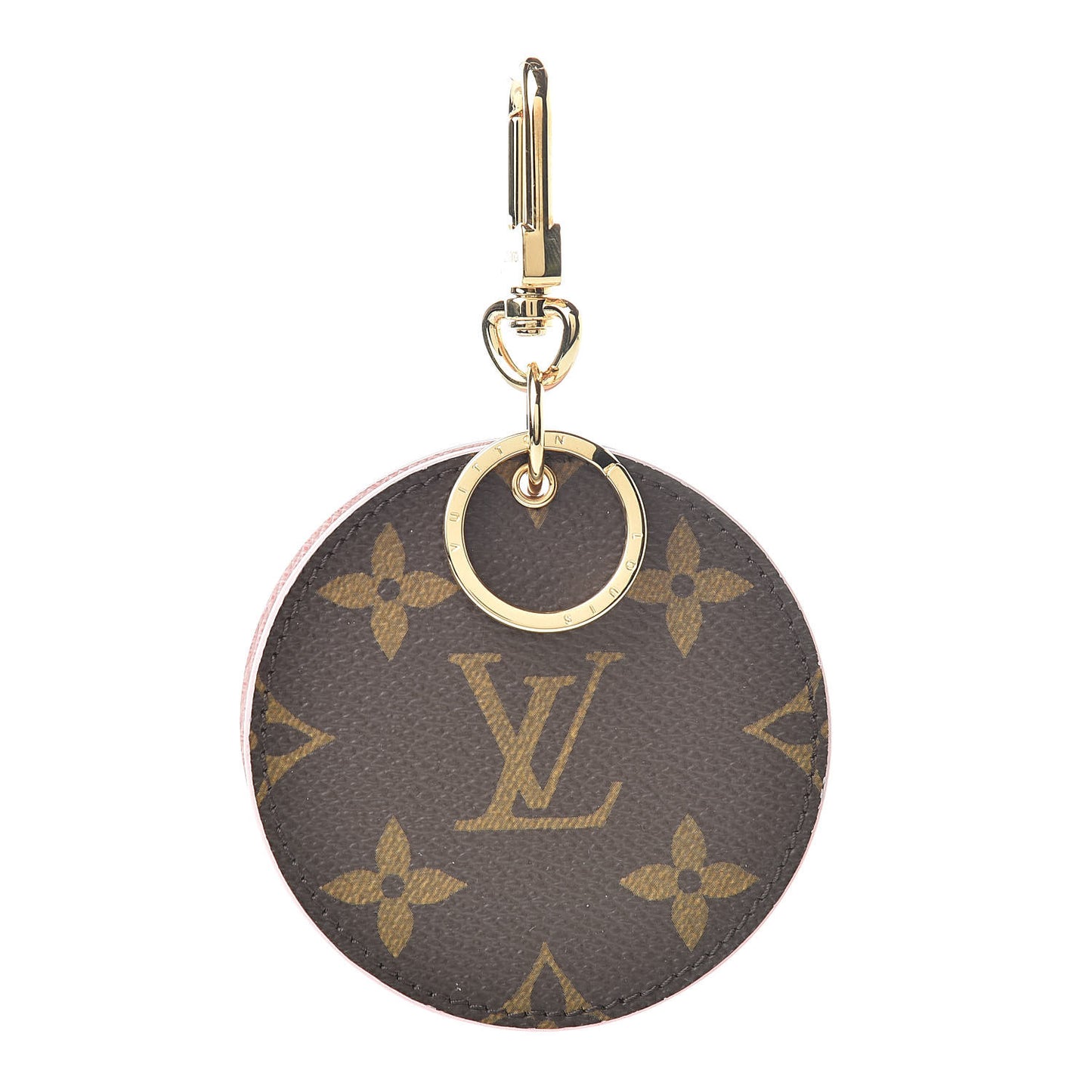 Monogram LV Mirror Bag Charm Key Holder Rose Ballerine