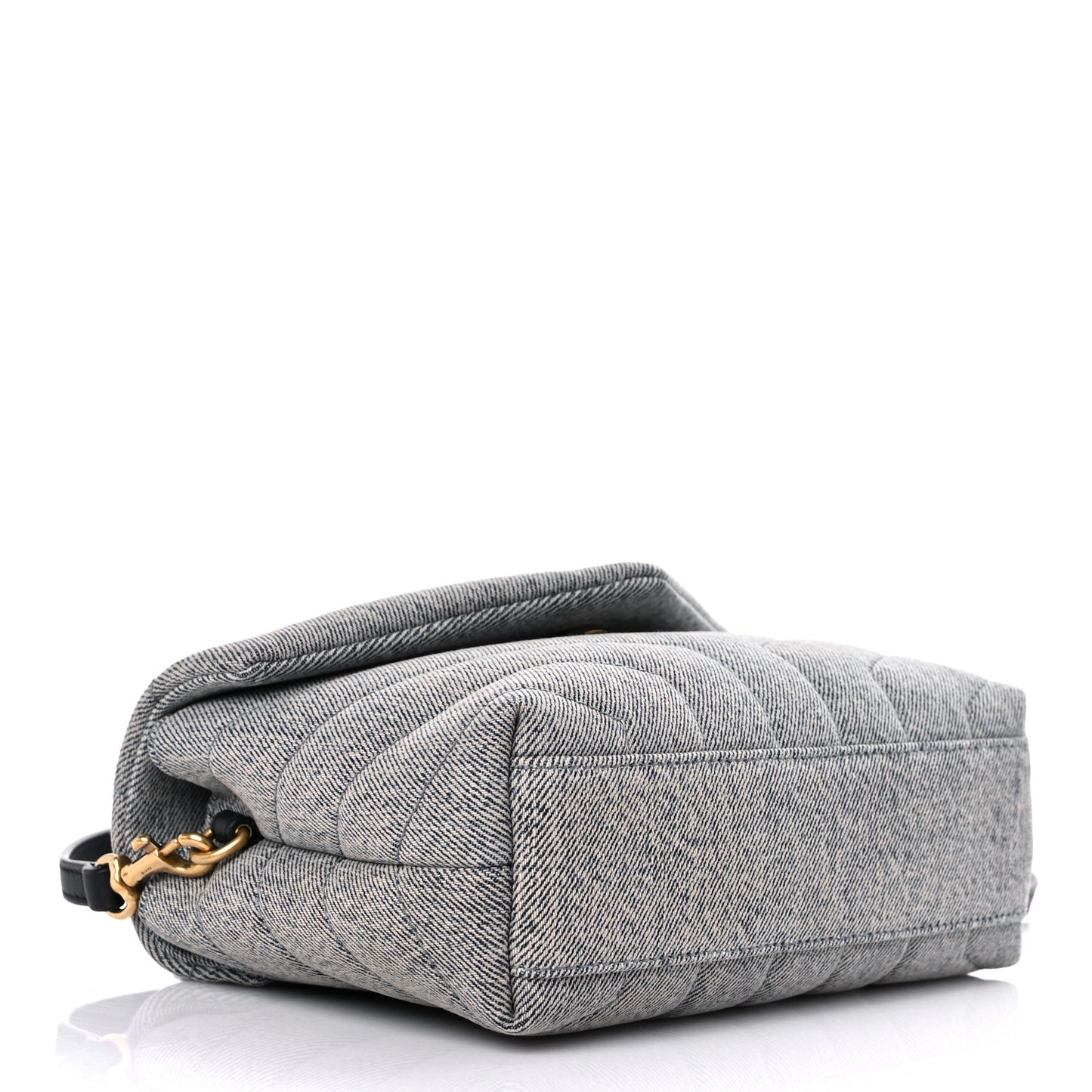 Denim Y Quilted Monogram Toy Loulou Crossbody Bag Grey