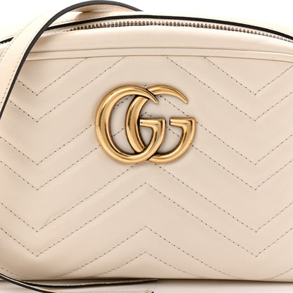 Gucci Calfskin Matelasse Small GG Marmont Chain Shoulder Bag White 8 of 11