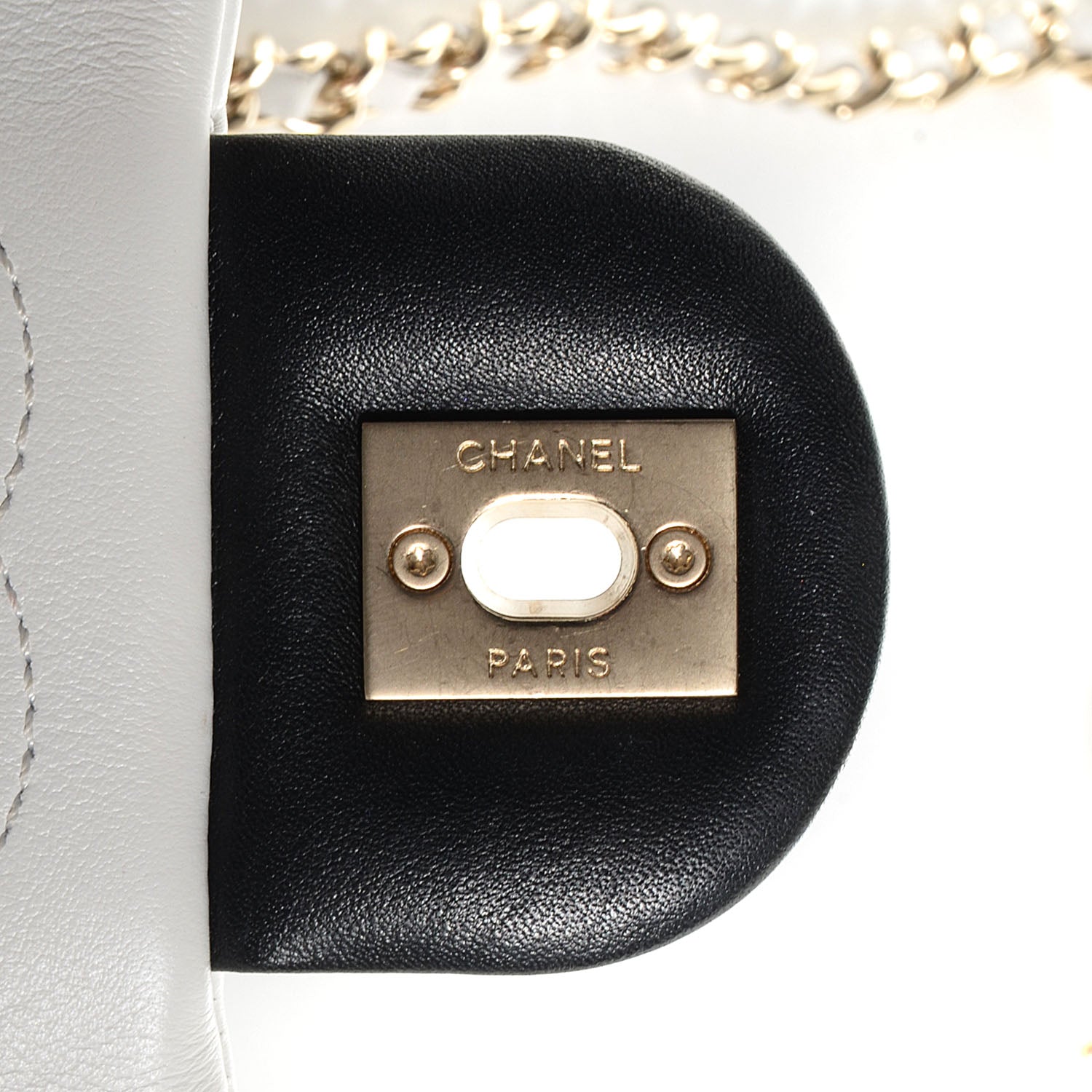 Chanel Calfskin Quilted Graphic Mini Flap Bag Black White 9 of 9