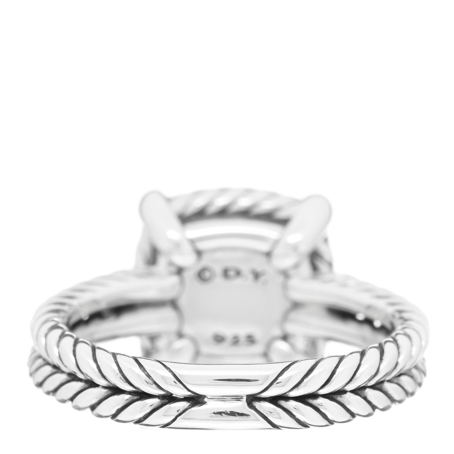 David Yurman Sterling Silver Diamond Black Orchid 9mm Chatelaine Pave Bezel Ring 54 7 3 of 4