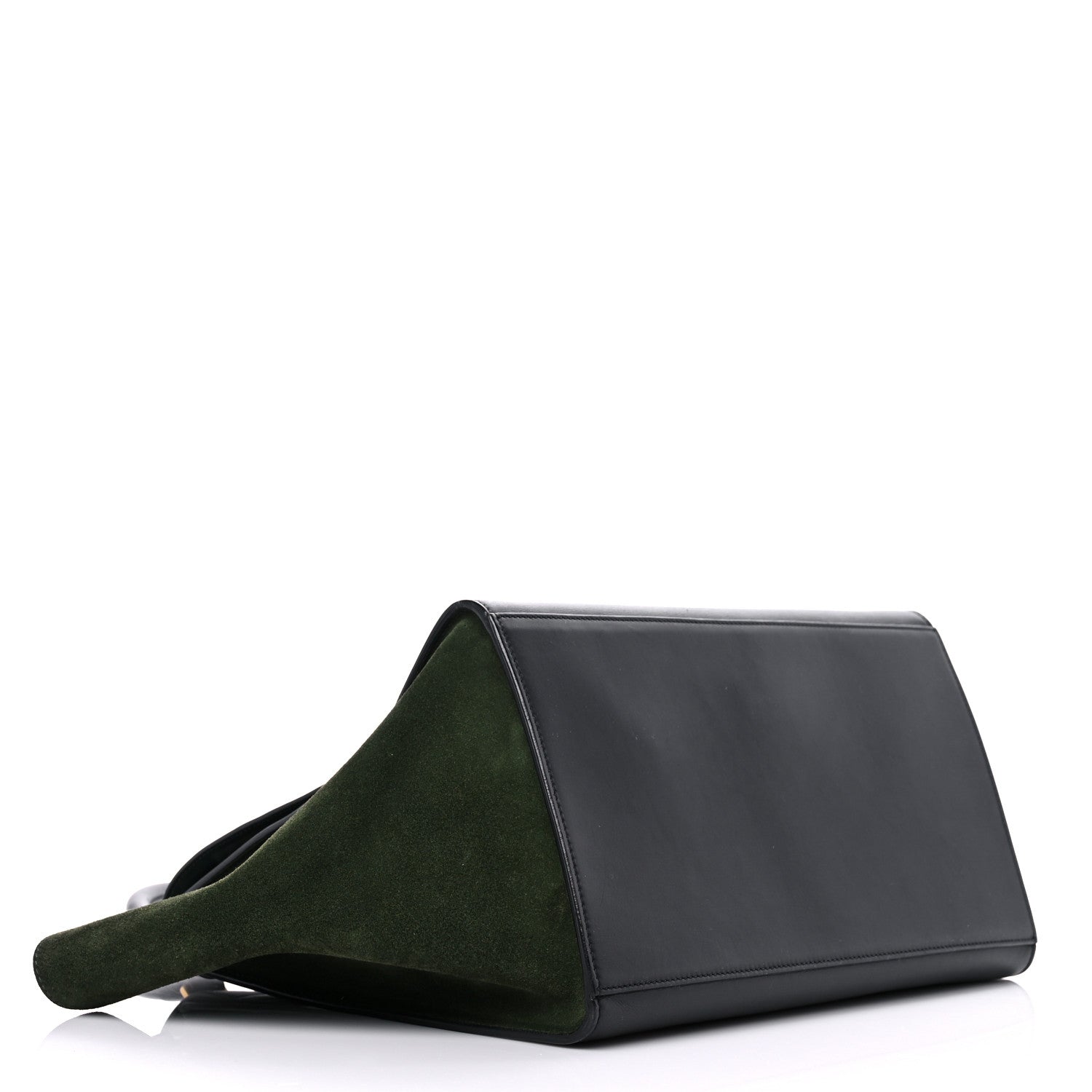 Celine Natural Calfskin Suede Medium Bi-Color Trapeze Black 4 of 27