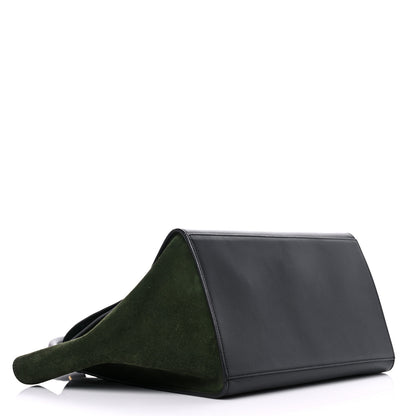Celine Natural Calfskin Suede Medium Bi-Color Trapeze Black 4 of 27