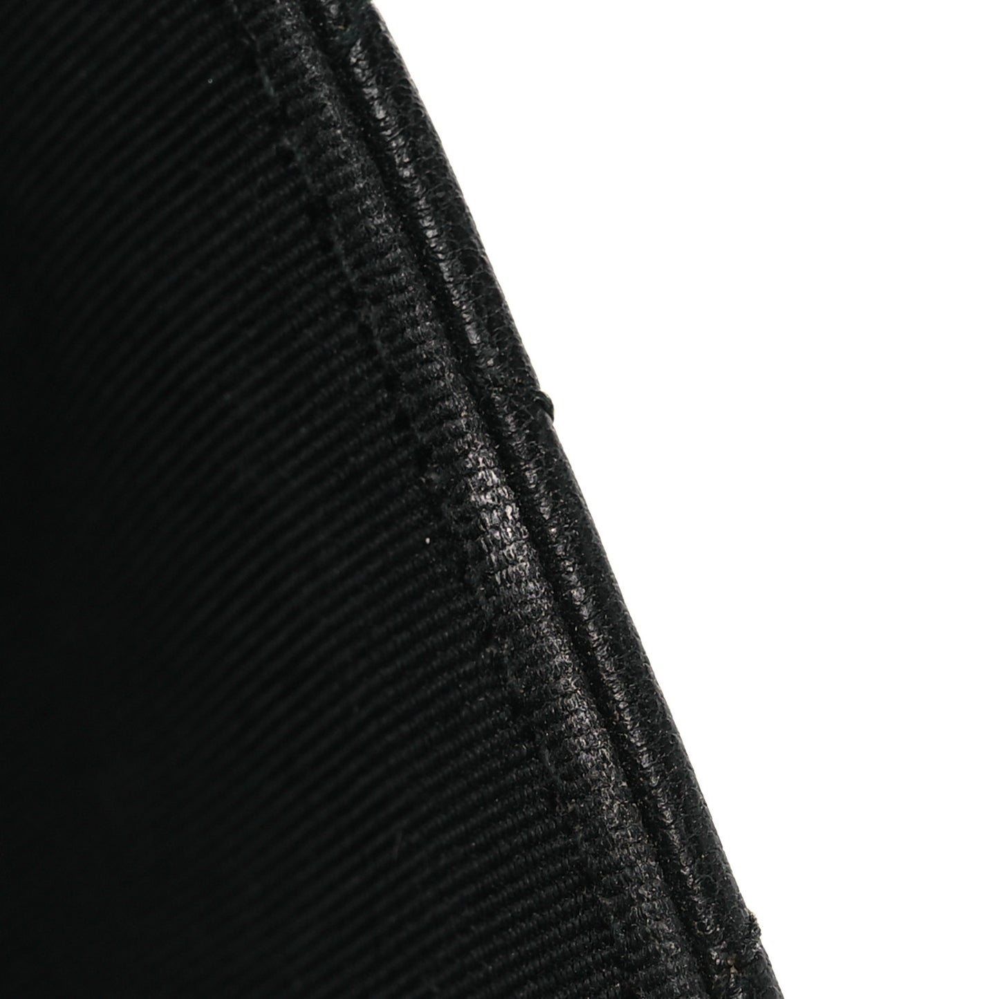 Grained Calfskin Quilted CC Box Pouch Black