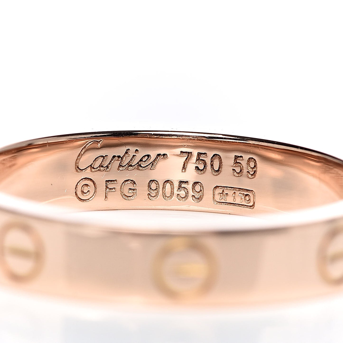 18K Pink Gold 3.5mm LOVE Wedding Band Ring 59 8.75
