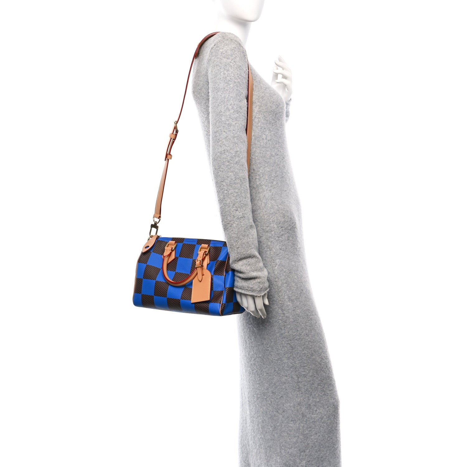 Louis Vuitton Damier Pop Speedy Bandouliere 25 Blue 2 of 9