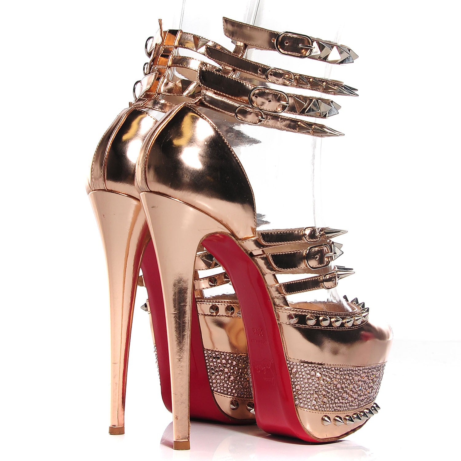 Christian Louboutin Specchio Calf Isolde 20th Anniversary 160 Platform Sandals 39.5 Nude 3 of 5