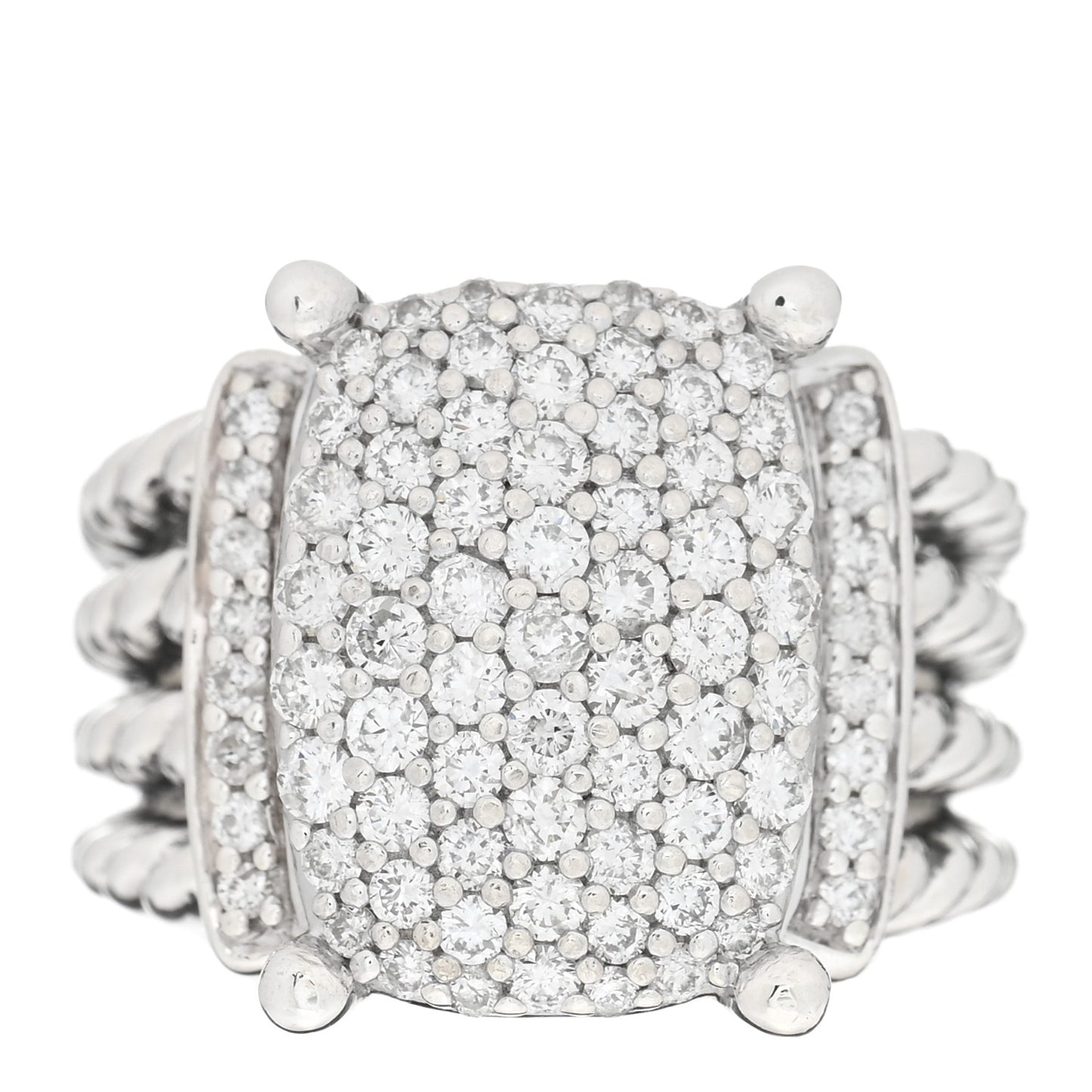 Sterling Silver Diamond 16mm Wheaton Ring 51 5.75
