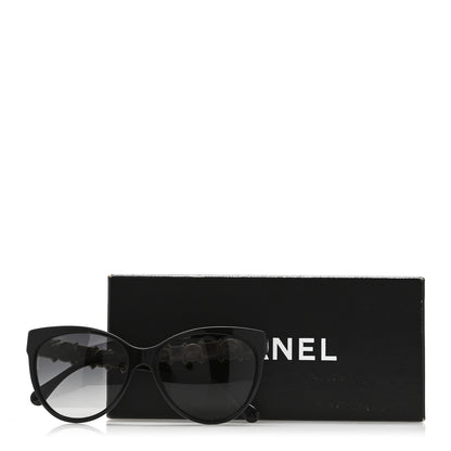 Chanel Crystal Pearl Polarized Cat Eye Sunglasses 5336-H-B Black Pink 7 of 7