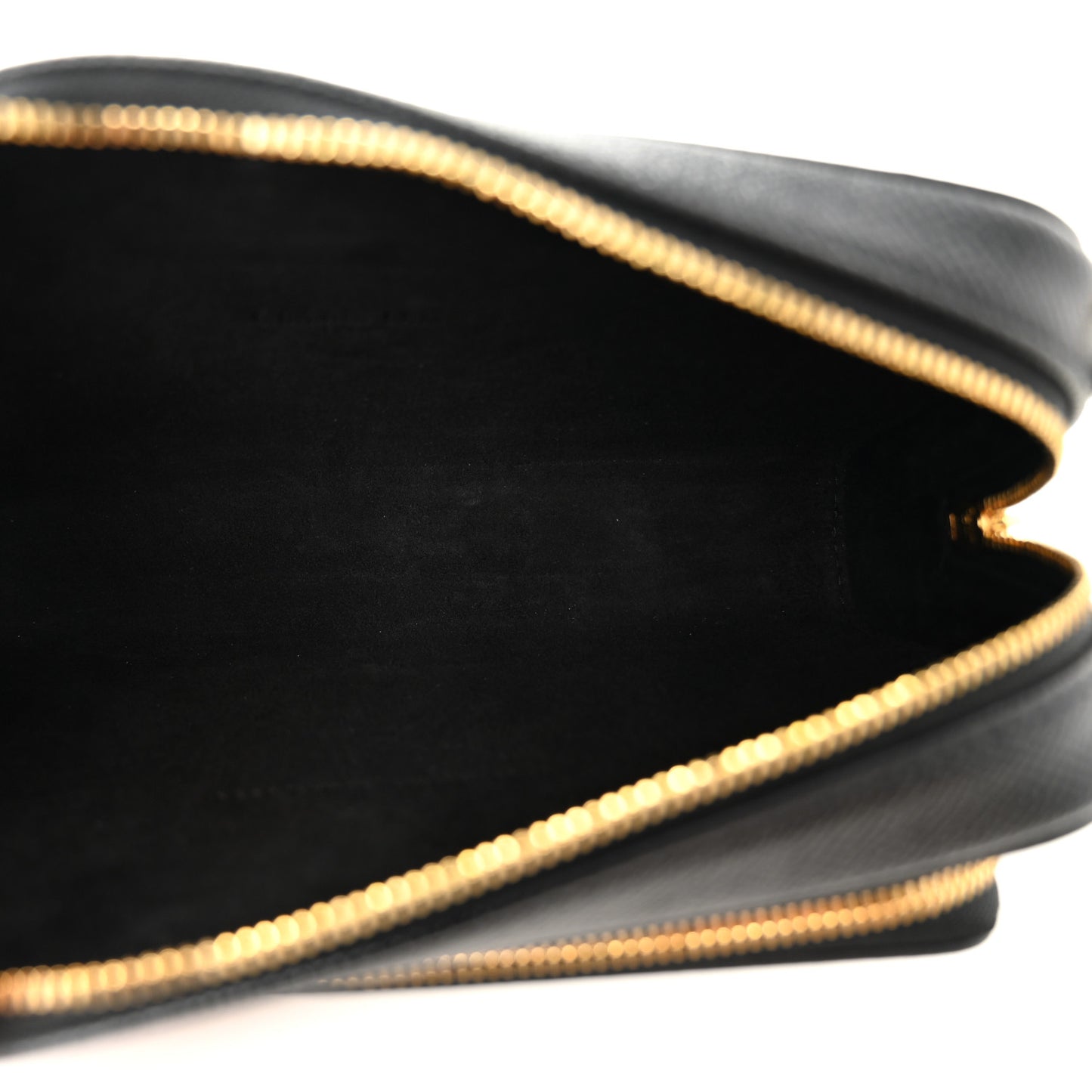 Grained Calfskin Caro Double Pouch Black