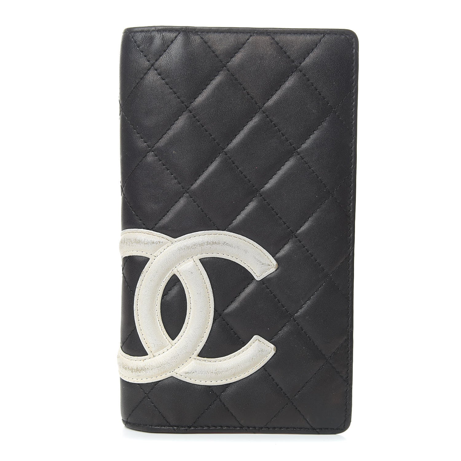 Chanel Calfskin Quilted Cambon Yen Wallet Black White 1 of 11